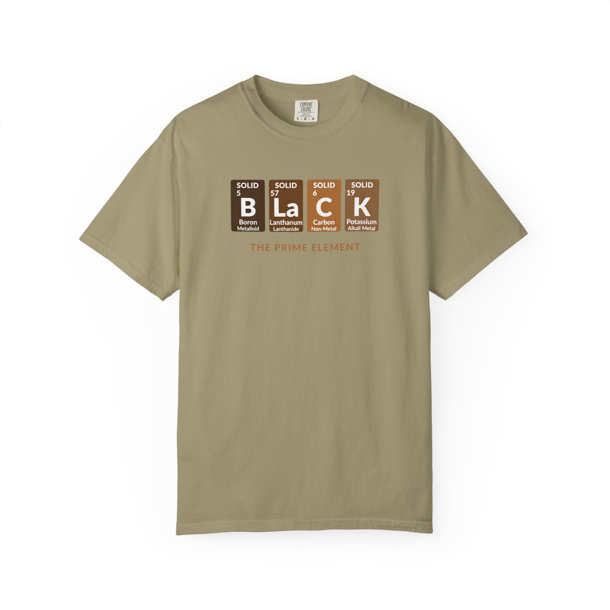 BLACK Tee — Elemental Periodic-Style Graphic T-Shirt