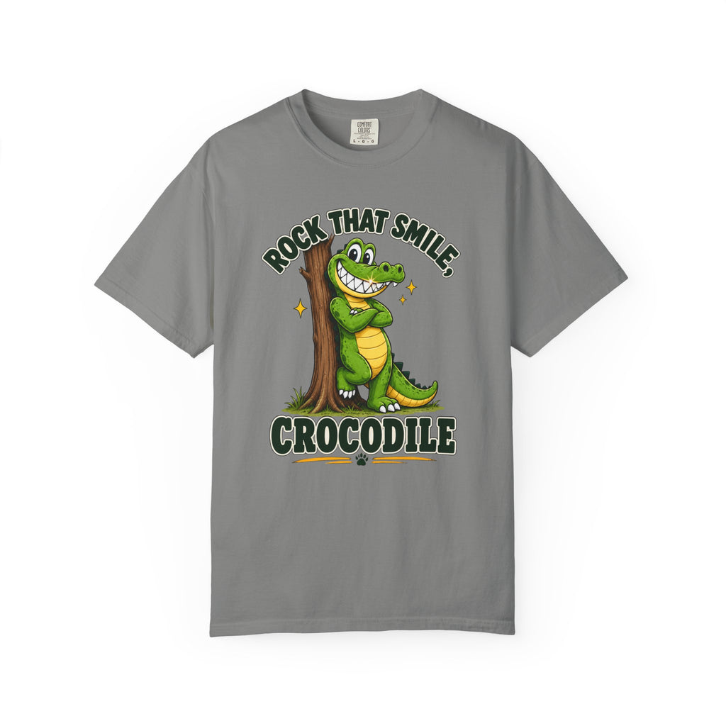 Rock That Smile Crocodile Adult Tee – Fun Graphic Crocodile Shirt