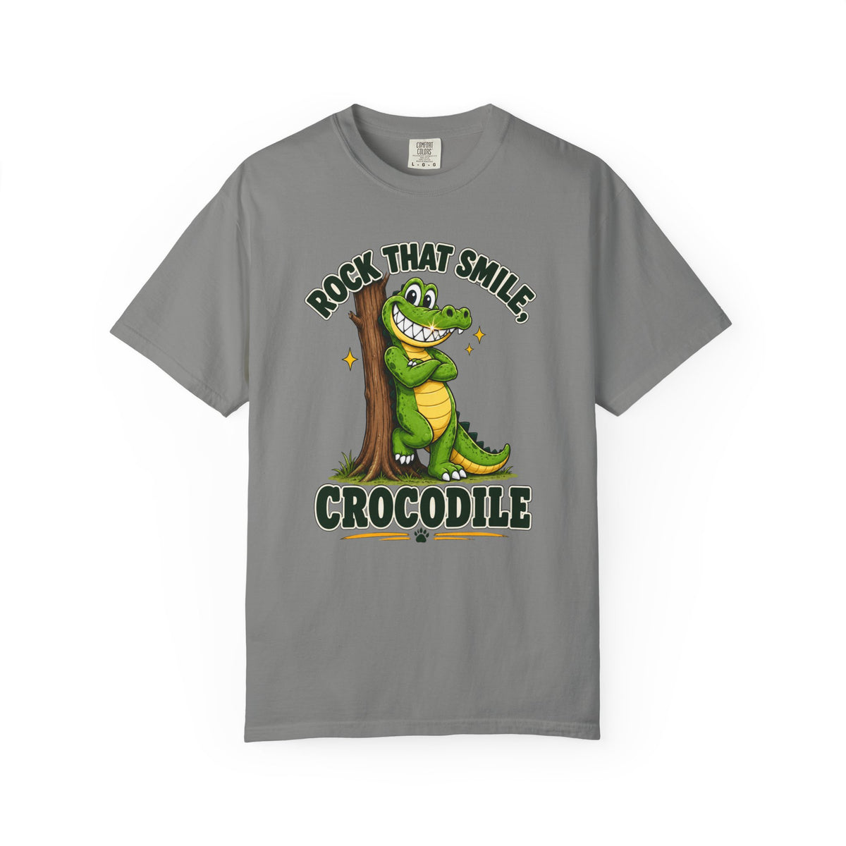 Rock That Smile Crocodile Adult Tee – Fun Graphic Crocodile Shirt