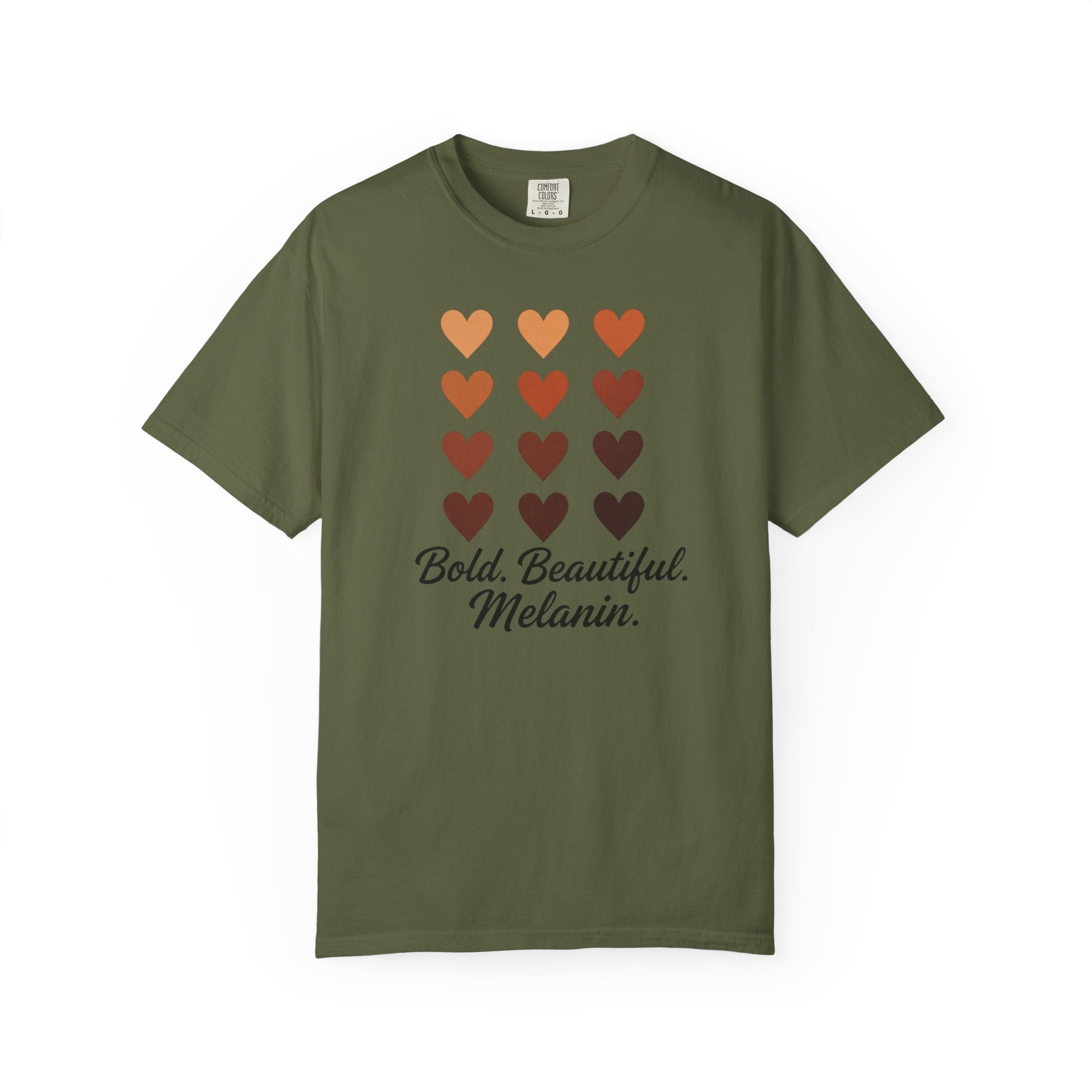 Bold Beautiful Melanin Hearts Tee