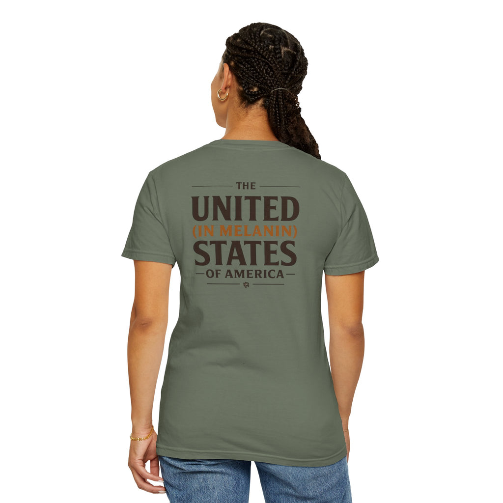 United in Melanin T-Shirt — Brown Shades USA Map Pride Tee