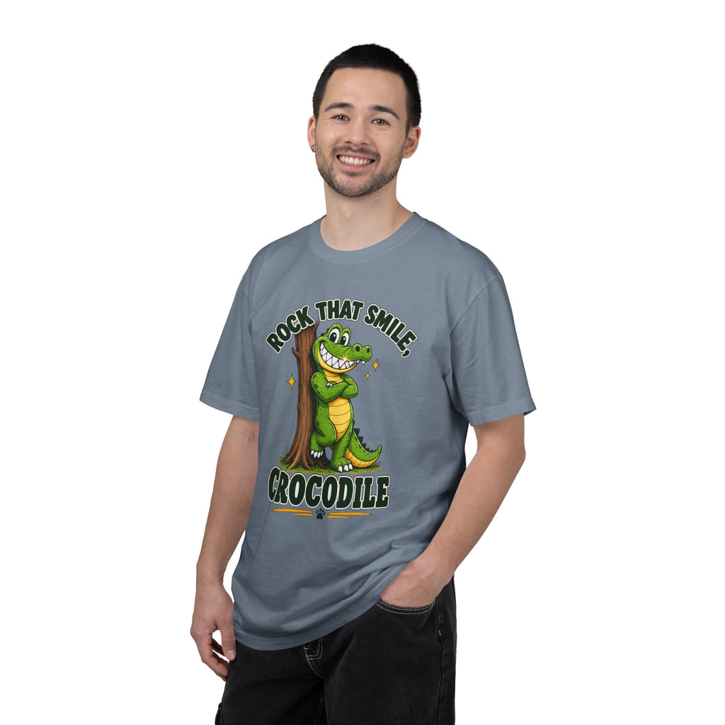 Rock That Smile Crocodile Adult Tee – Fun Graphic Crocodile Shirt