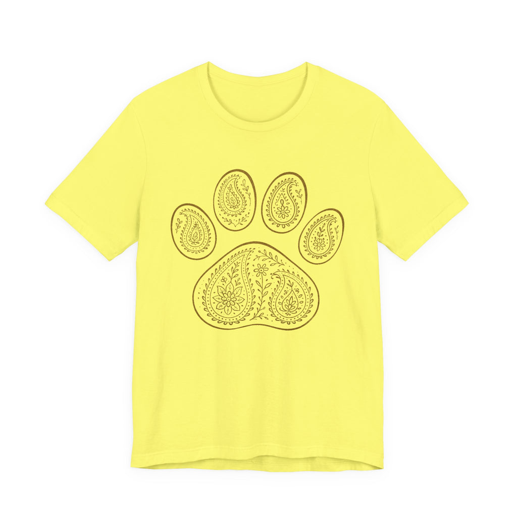 Gold Paisley Paw Print Tee