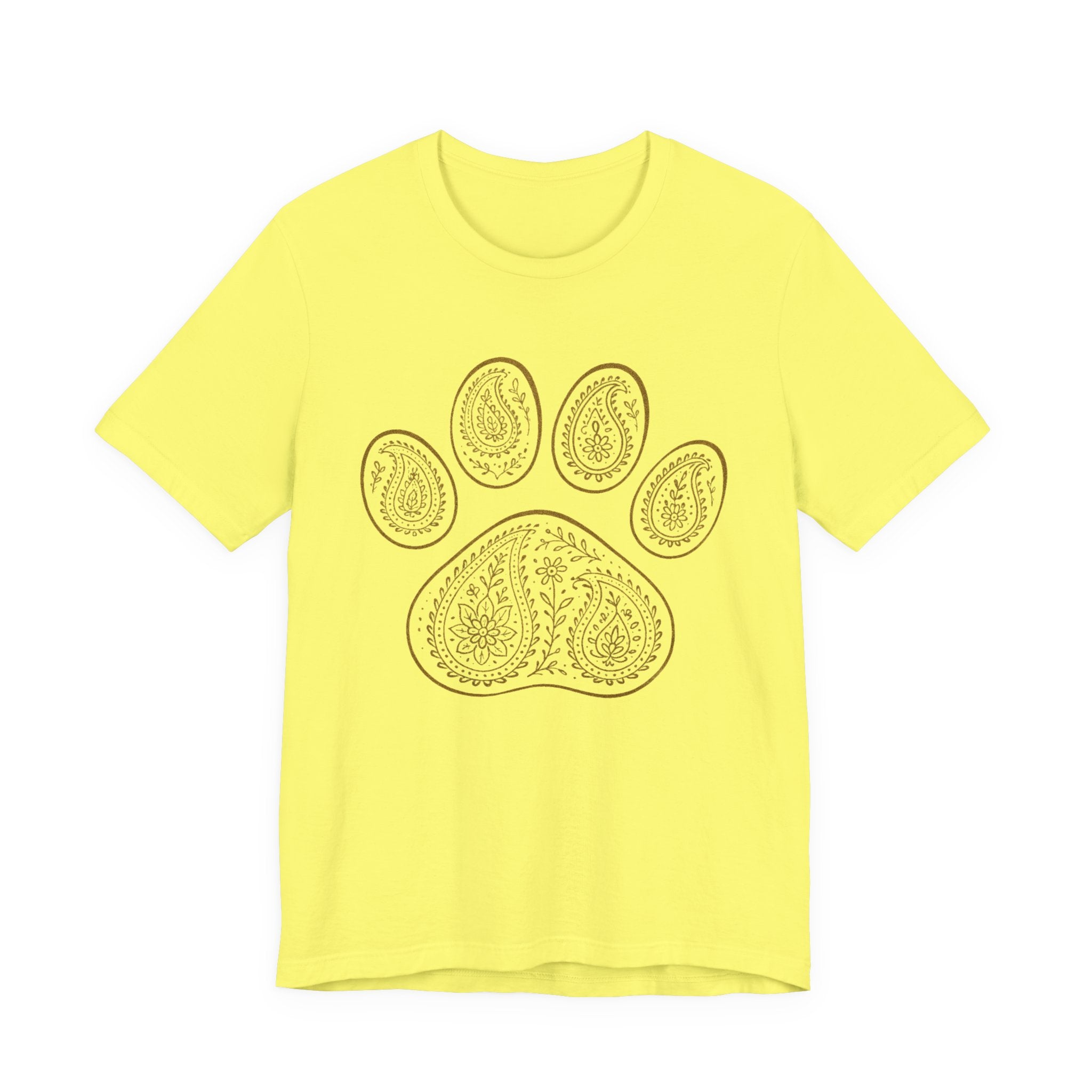 Gold Paisley Paw Print Tee
