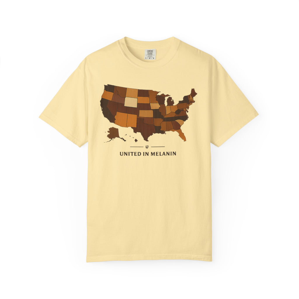 United in Melanin T-Shirt — Brown Shades USA Map Pride Tee