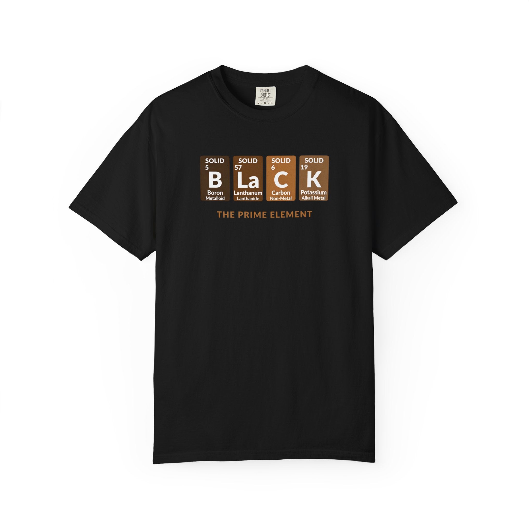 BLACK Tee — Elemental Periodic-Style Graphic T-Shirt