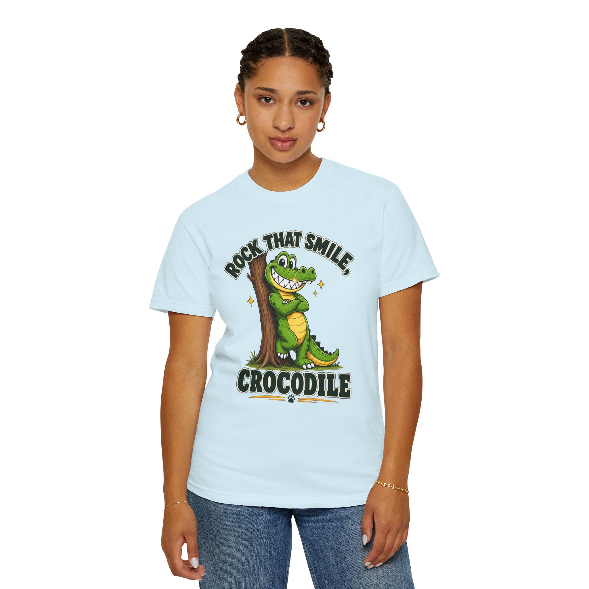Rock That Smile Crocodile Adult Tee – Fun Graphic Crocodile Shirt