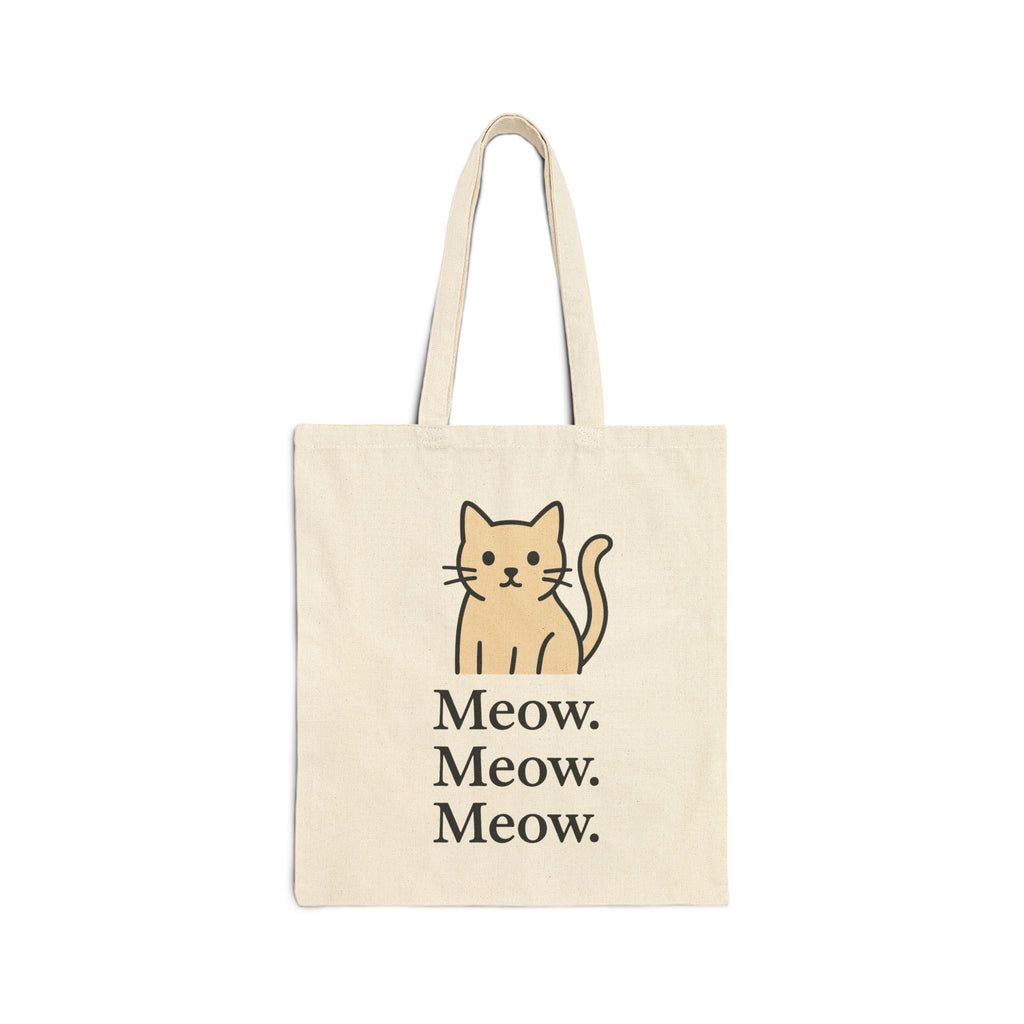 Meow Meow Meow Cute Minimal Cat Tote