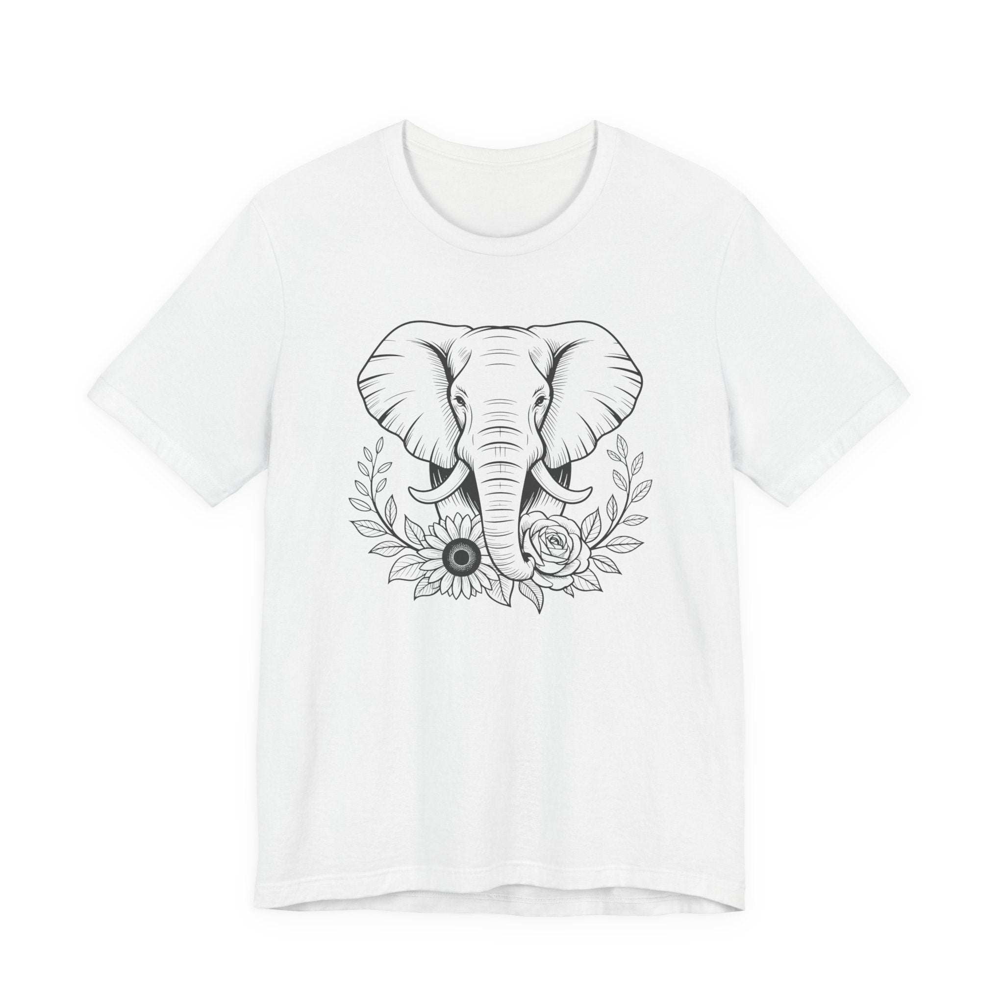 Elephant & Floral Strength T-Shirt — "Strength Meets Beauty"