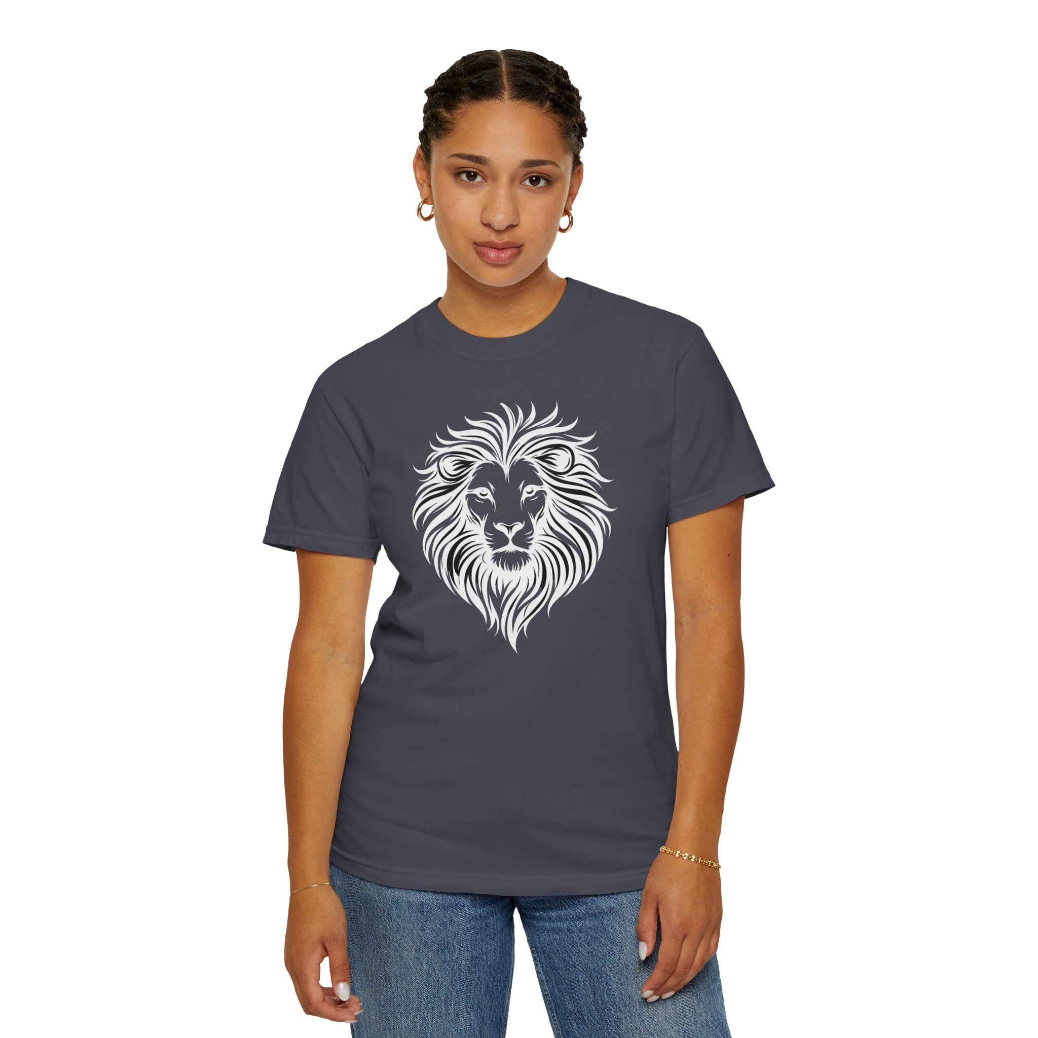 Lion Face Tee— Bold Tribal Mane Design