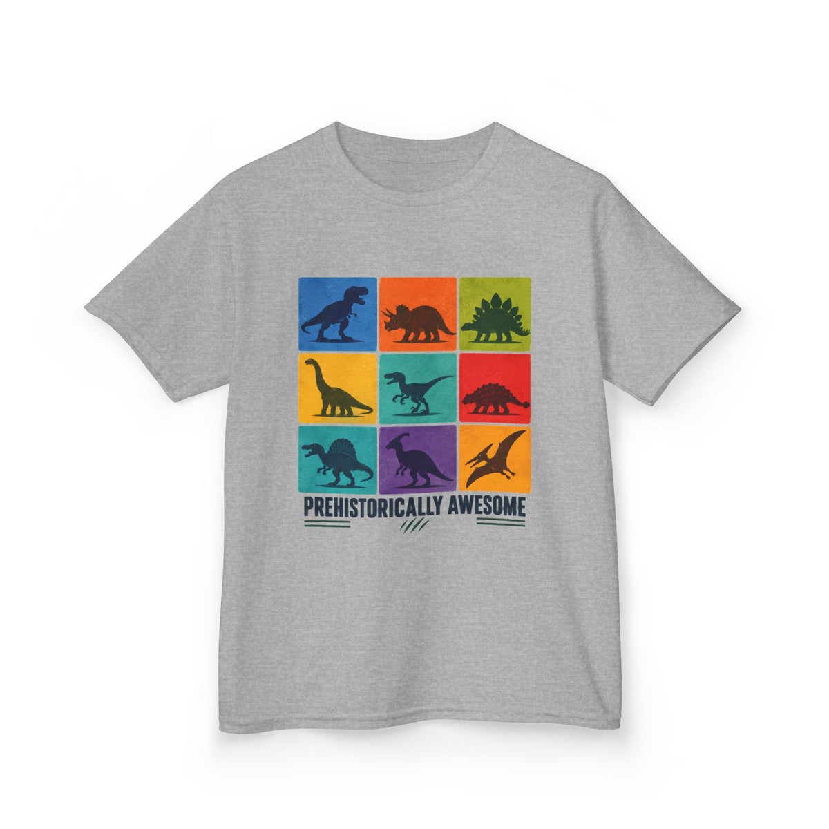 Kids- Prehistorically Awesome™ Dinosaur T-Shirt – Colorful Dino