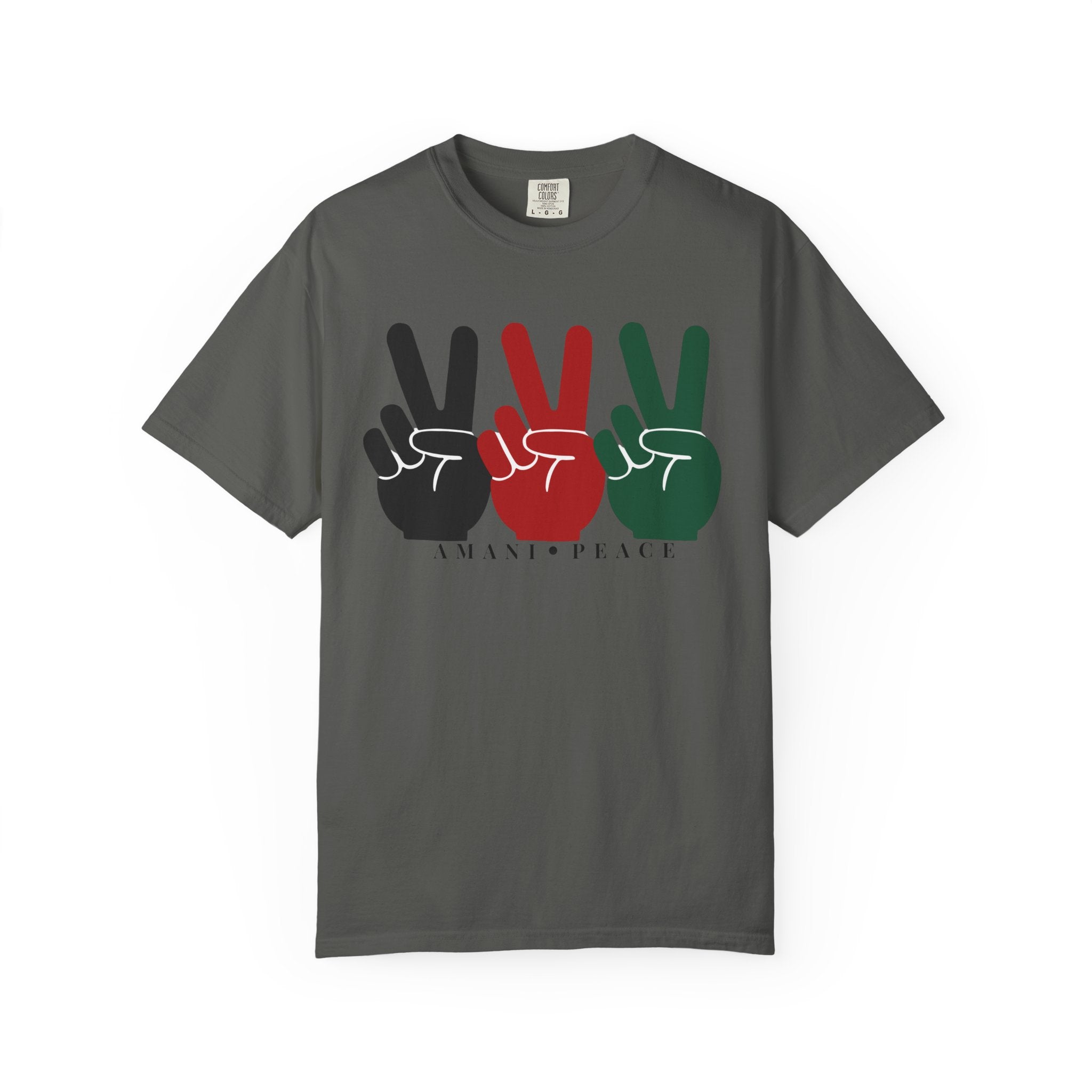 Peace Sign Trio T-Shirt — Black Red Green Retro Vibes