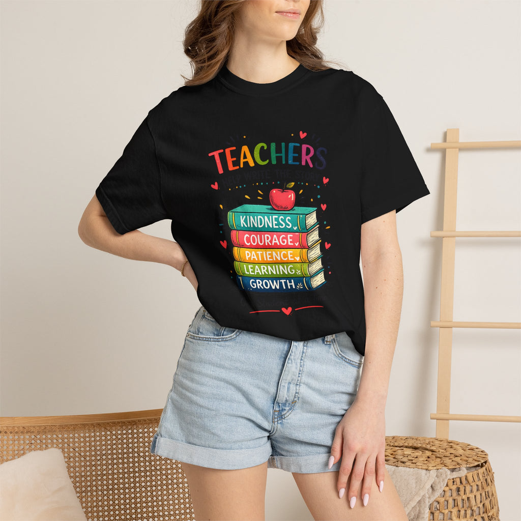 Teachers Help Write the Story Personalized Teacher T-Shirt™ | Custom Name Back | Premium Teacher Gift