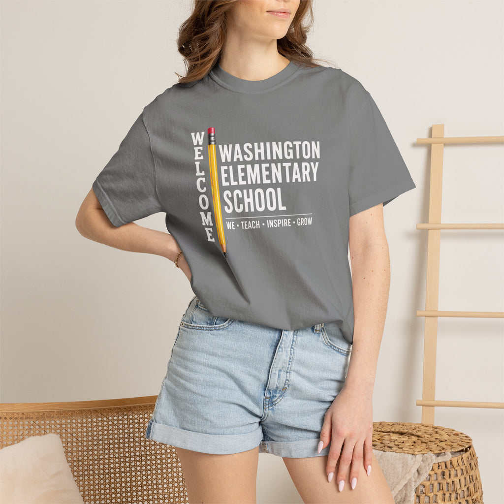 Washington Elementary School Welcome T-Shirt — 'Welcome' Pencil Design