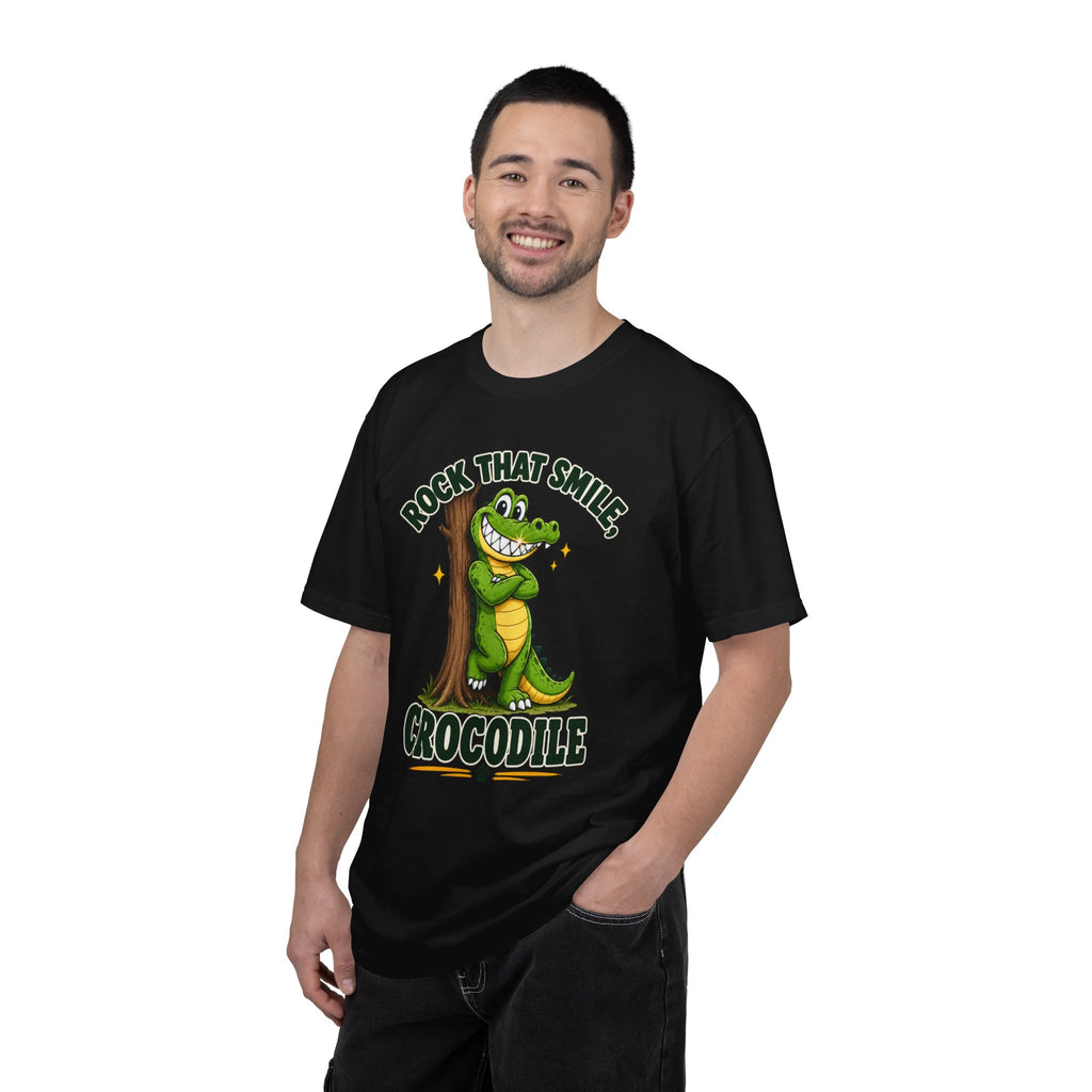 Rock That Smile Crocodile Adult Tee – Fun Graphic Crocodile Shirt
