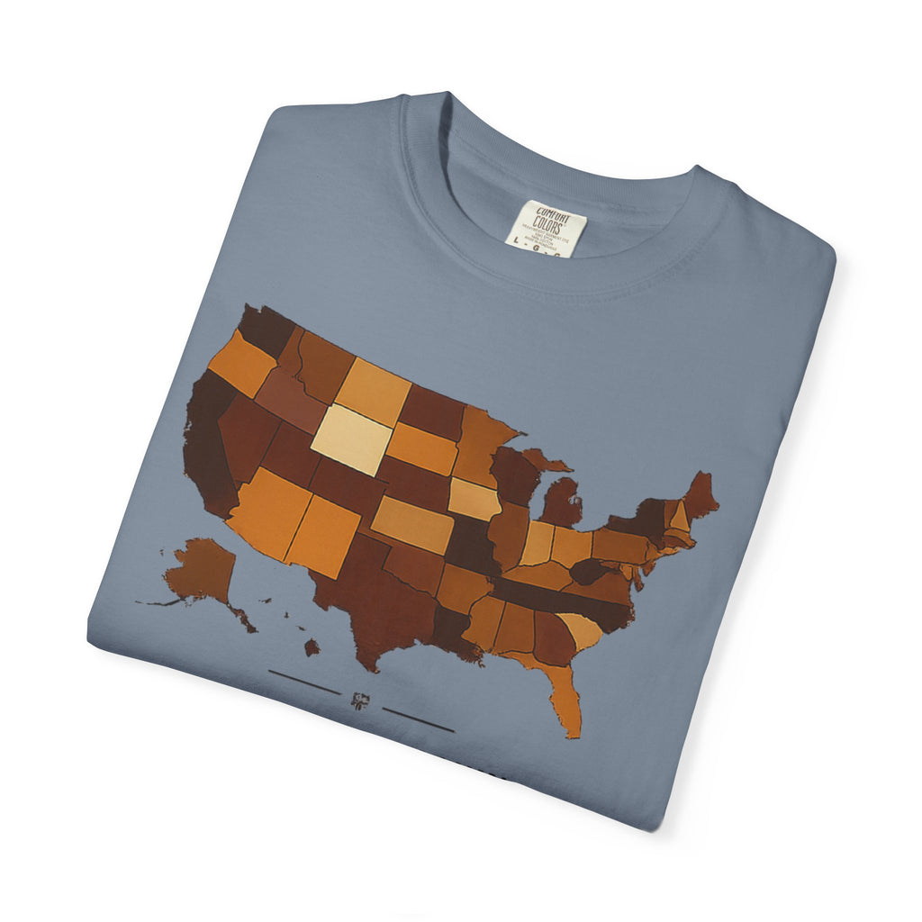 United in Melanin T-Shirt — Brown Shades USA Map Pride Tee