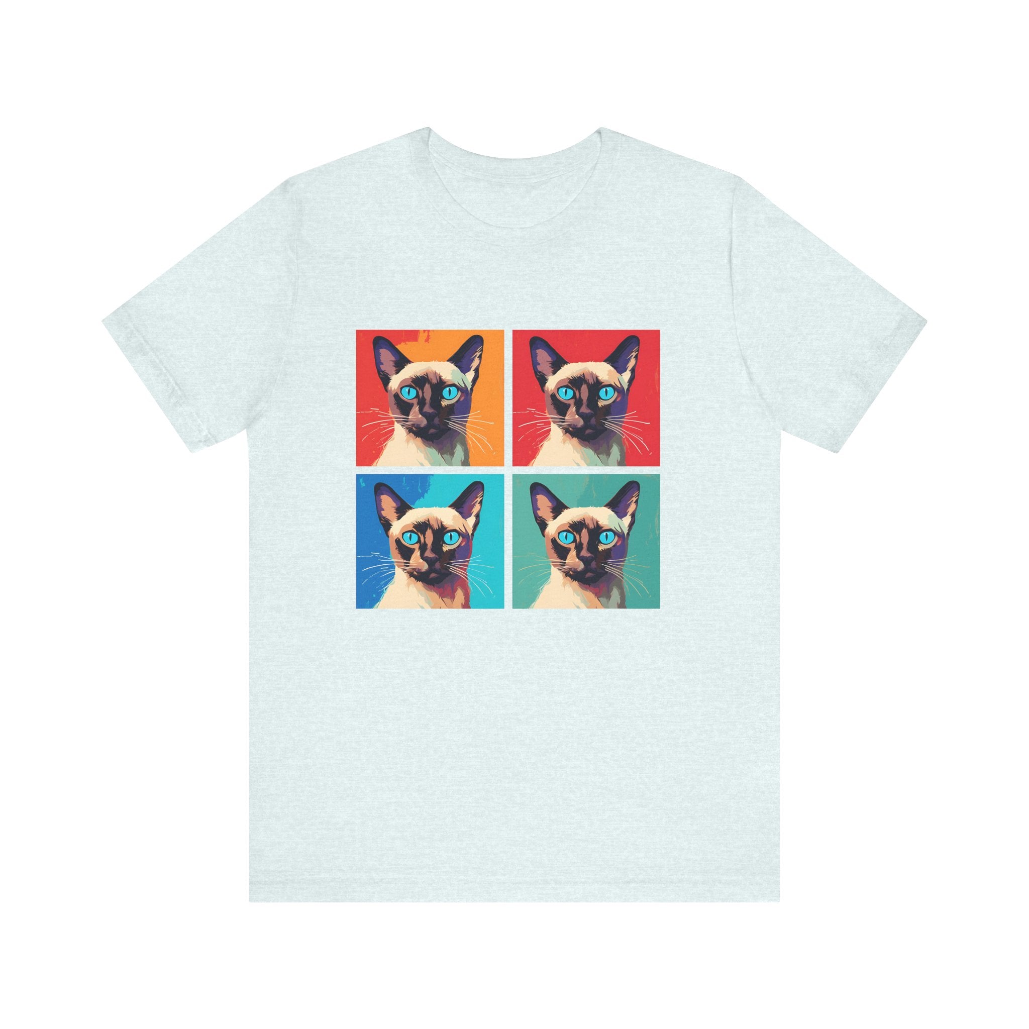 Colorful Siamese Cat Tee, Fun Graphic T-Shirt, Cat Lover Gift, Pop Art Style, Unique Animal Shirt, Casual Wear, Birthday Present