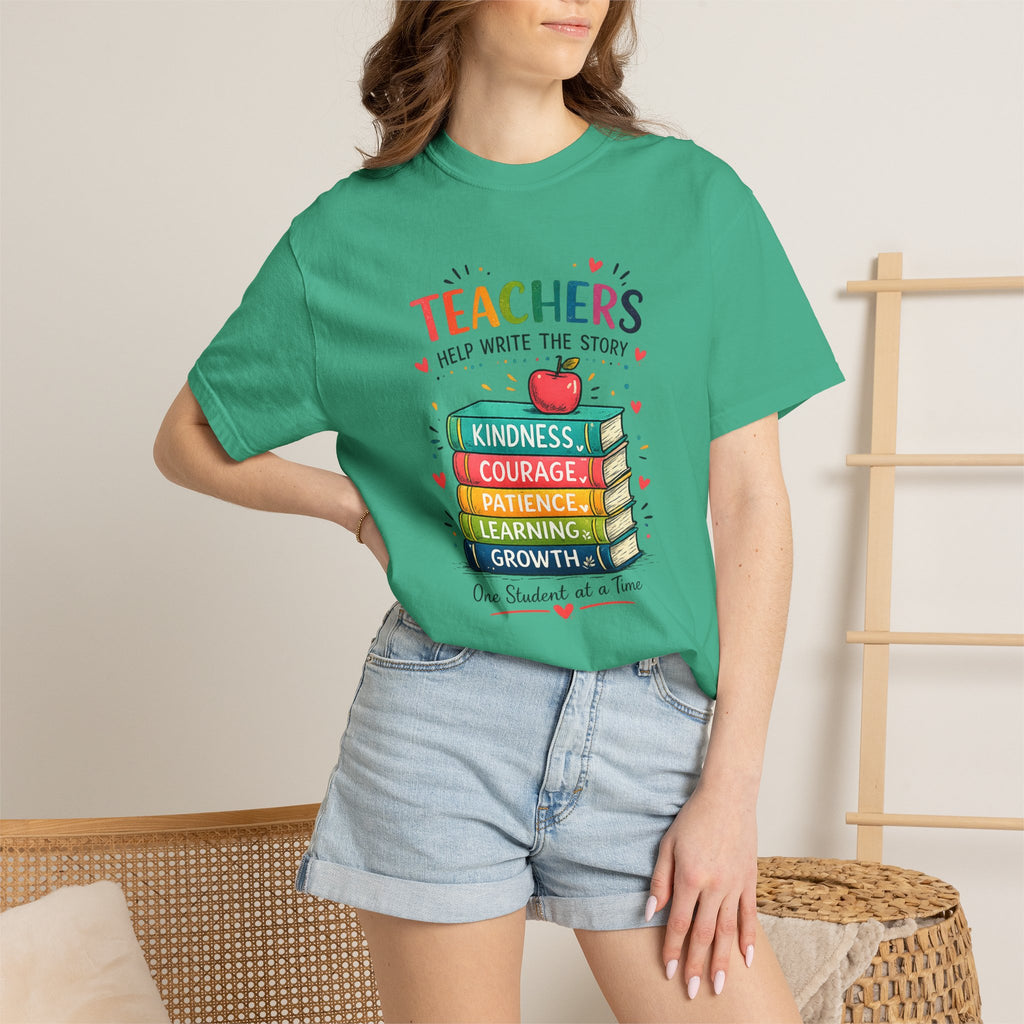 Teachers Help Write the Story Personalized Teacher T-Shirt™ | Custom Name Back | Premium Teacher Gift