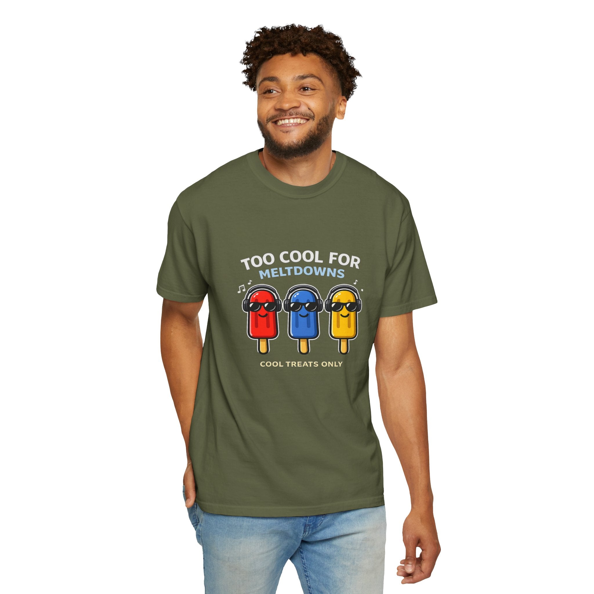 3 Cool Popsicles Graphic T-Shirt — "Too Cool for Meltdowns" Summer Tee