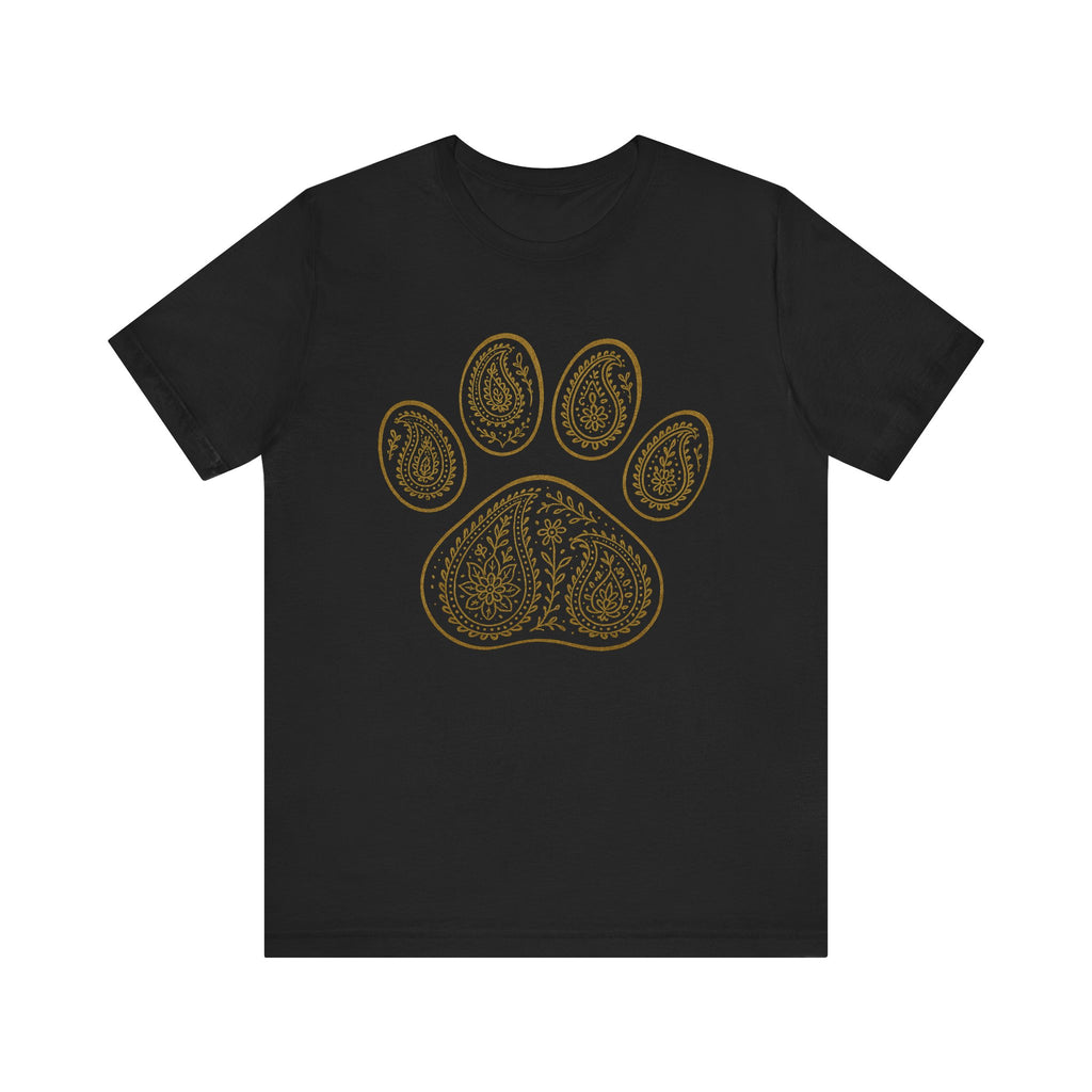 Gold Paisley Paw Print Tee