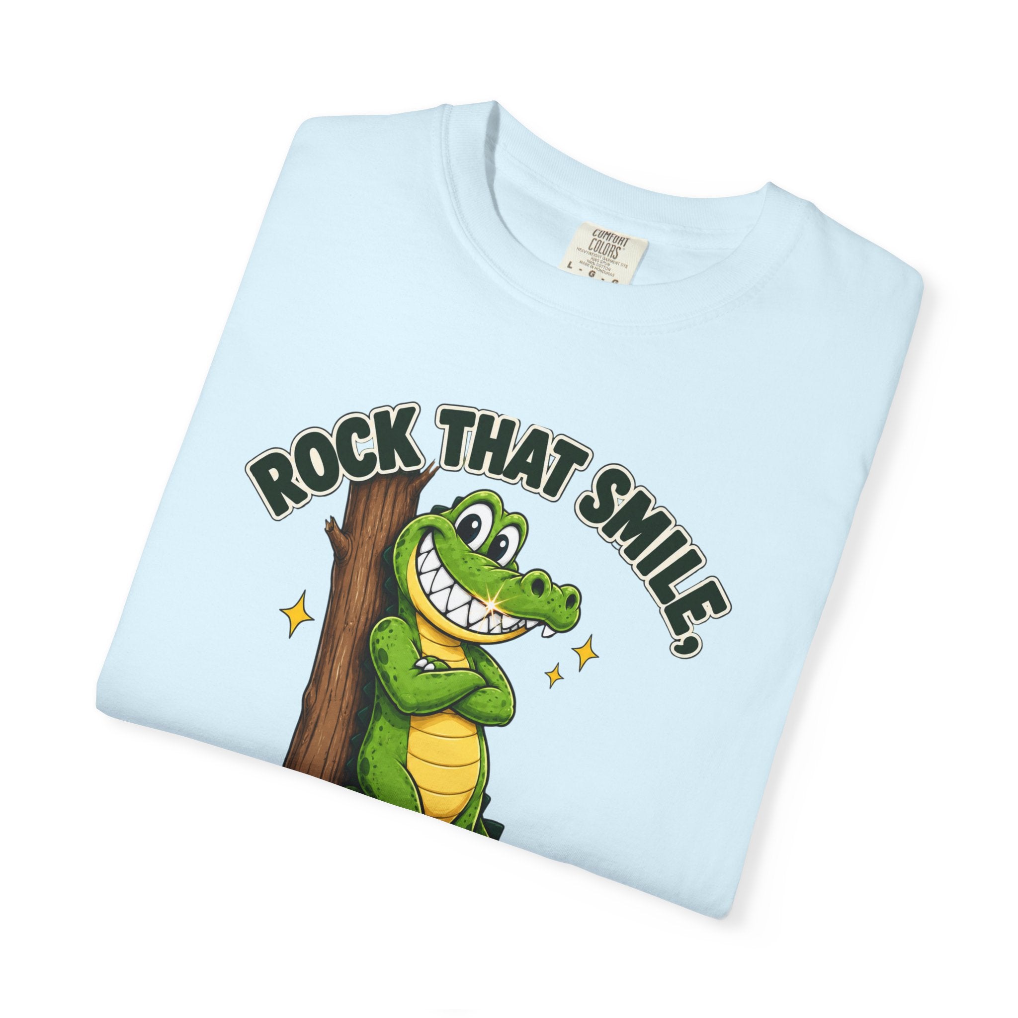 Rock That Smile Crocodile Adult Tee – Fun Graphic Crocodile Shirt