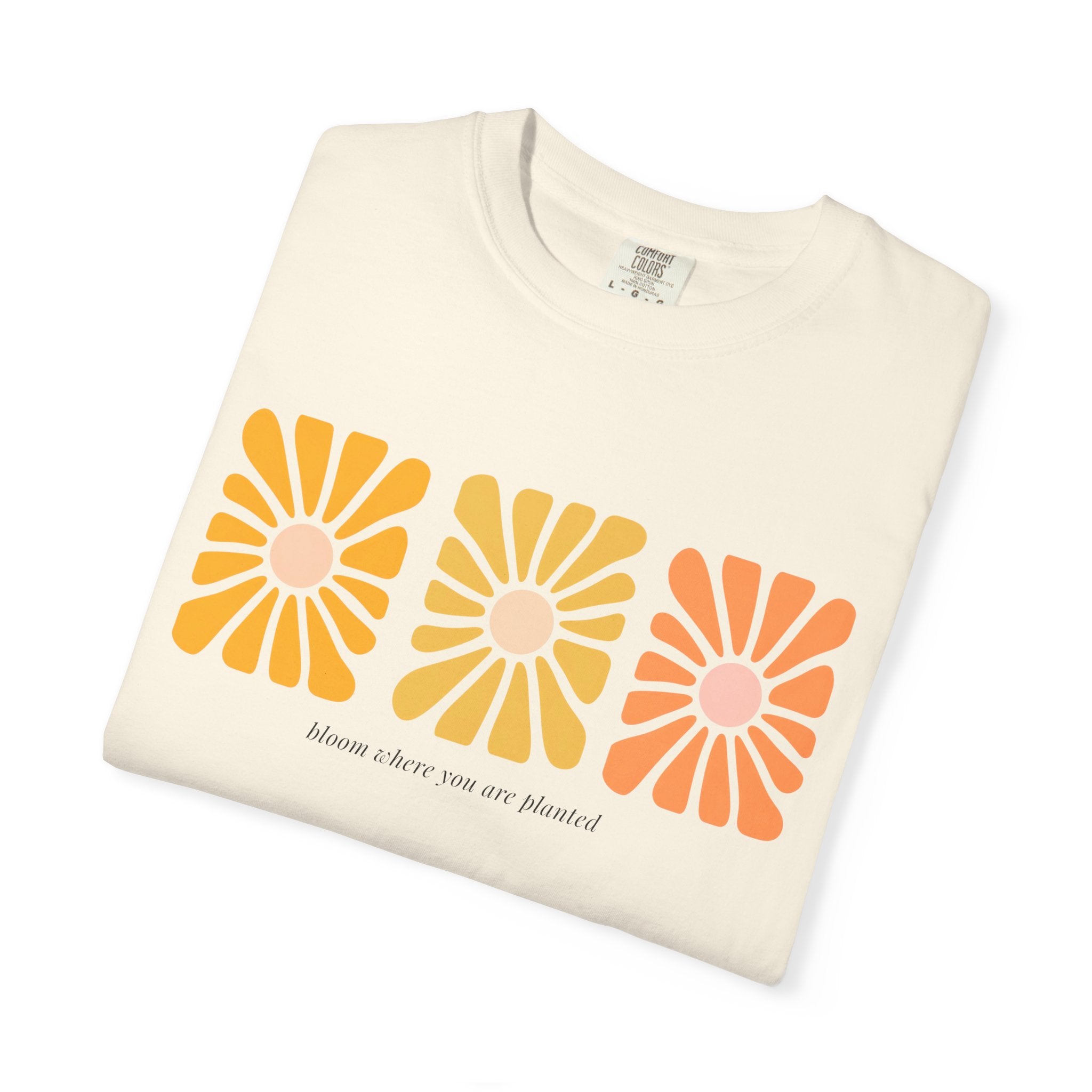 Retro 3-Daisy Graphic T-Shirt — "Bloom in the Present"