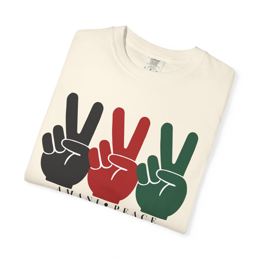 Peace Sign Trio T-Shirt — Black Red Green Retro Vibes
