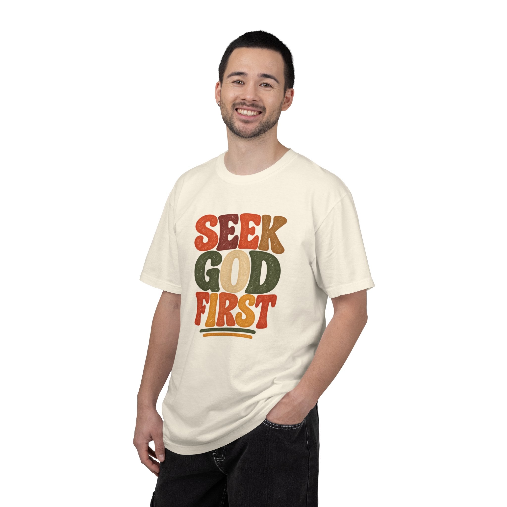 Seek God First Christian T-Shirt – Retro Faith Graphic Tee