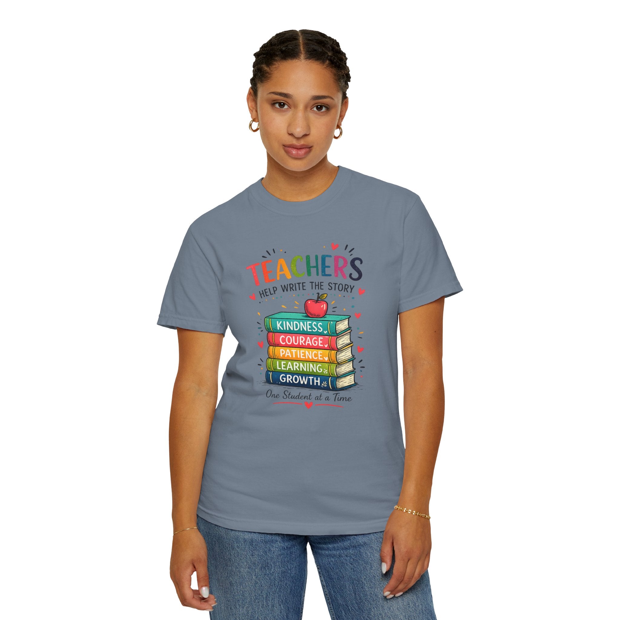 Teachers Help Write the Story Personalized Teacher T-Shirt™ | Custom Name Back | Premium Teacher Gift