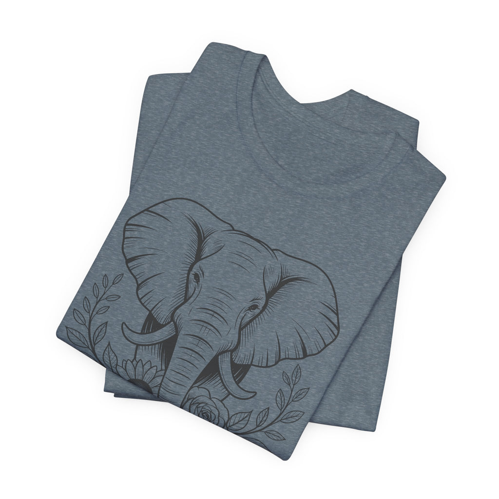 Elephant & Floral Strength T-Shirt — "Strength Meets Beauty"