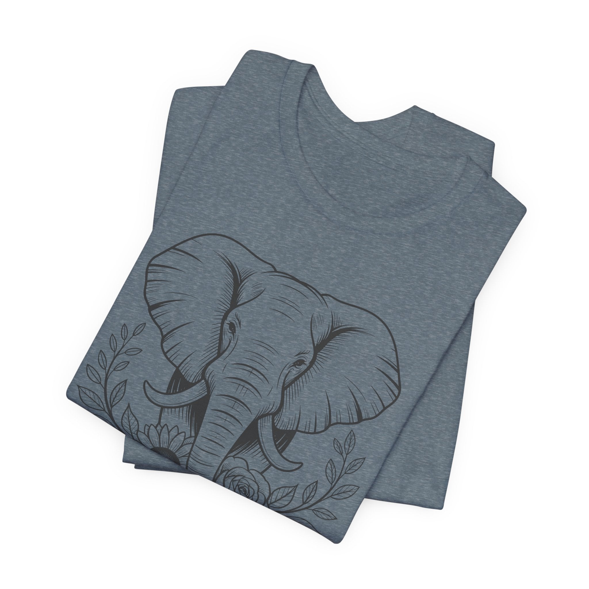 Elephant & Floral Strength T-Shirt — "Strength Meets Beauty"