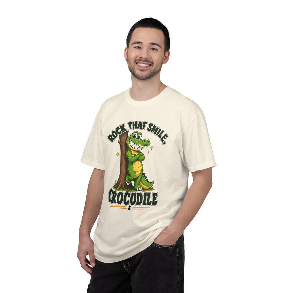 Rock That Smile Crocodile Adult Tee – Fun Graphic Crocodile Shirt