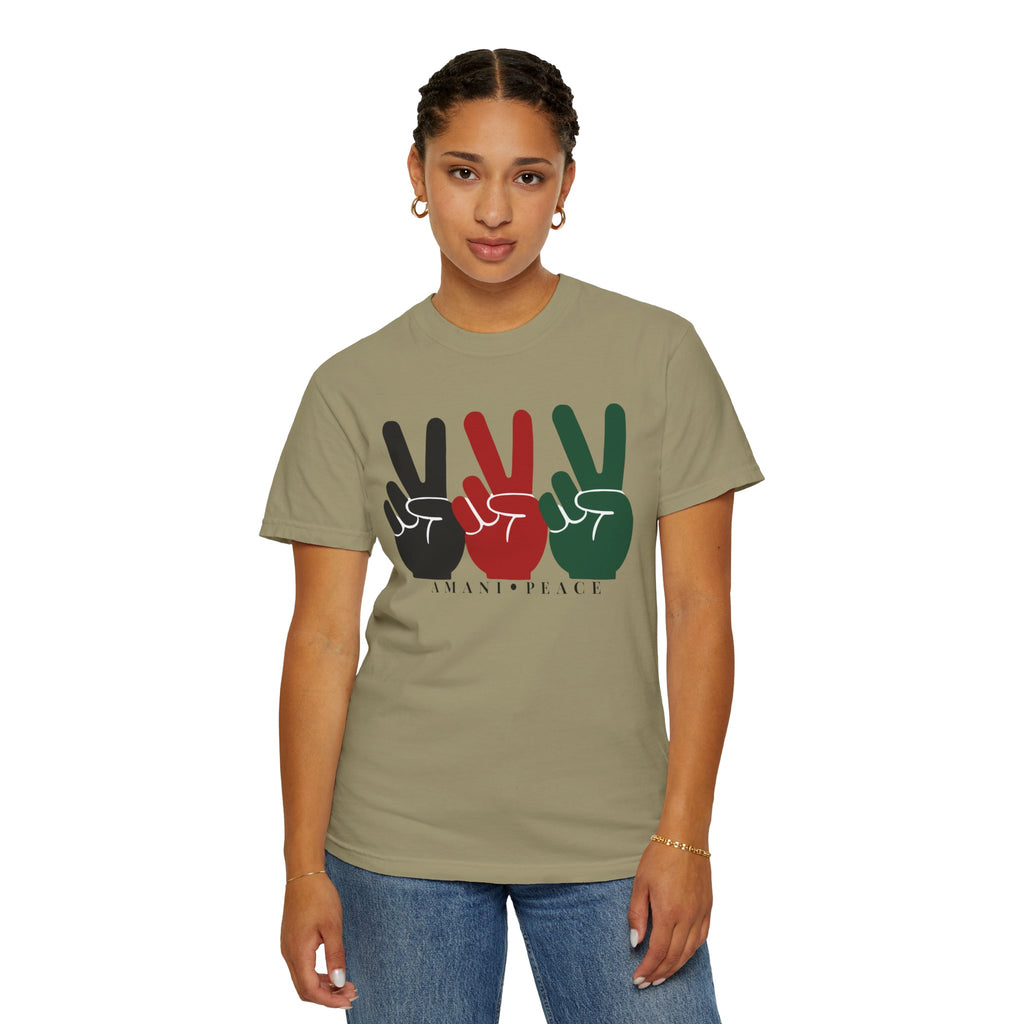 Peace Sign Trio T-Shirt — Black Red Green Retro Vibes
