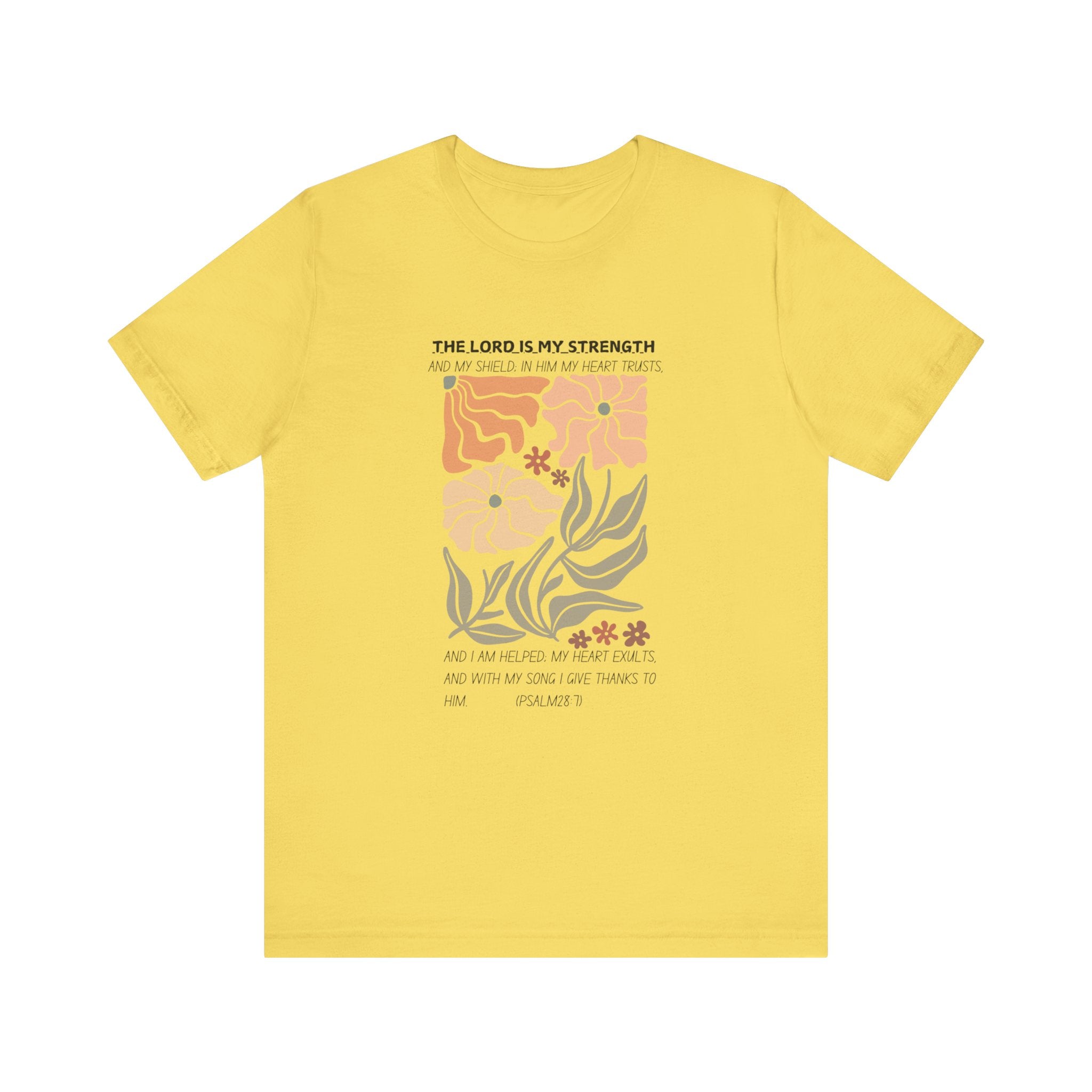 Boho Retro Flower T-shirt with Psalm 28:7 Tee