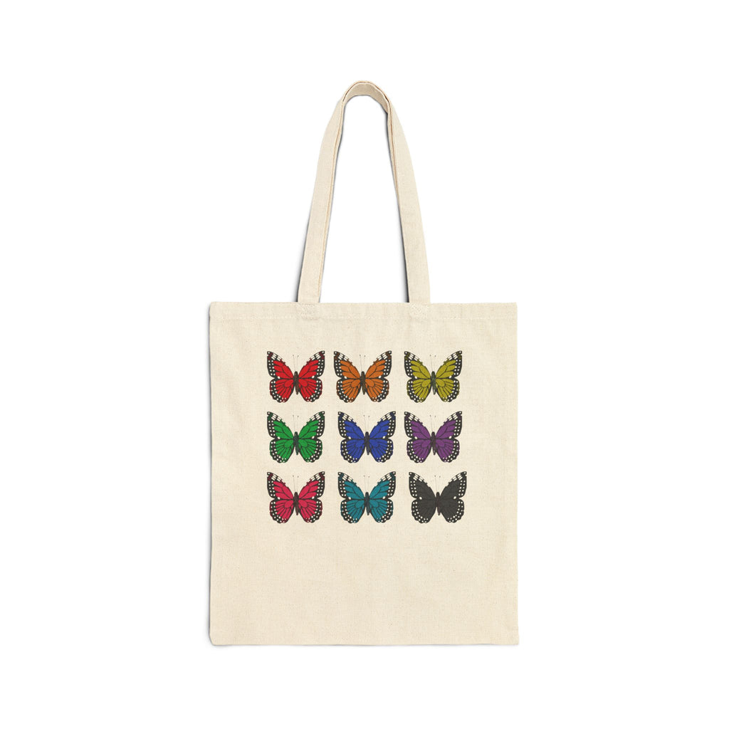 Butterfly Grid Canvas Tote