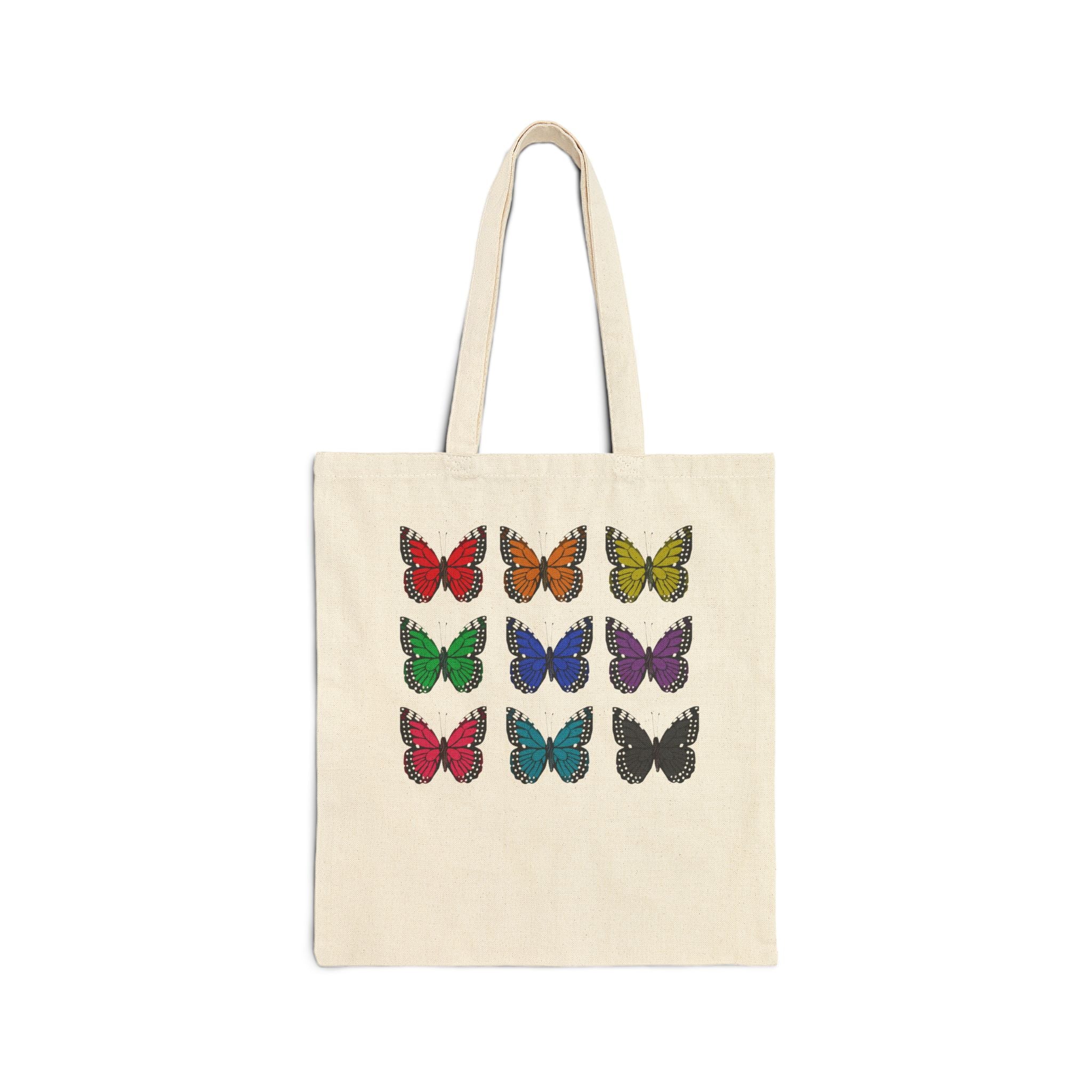Butterfly Grid Canvas Tote