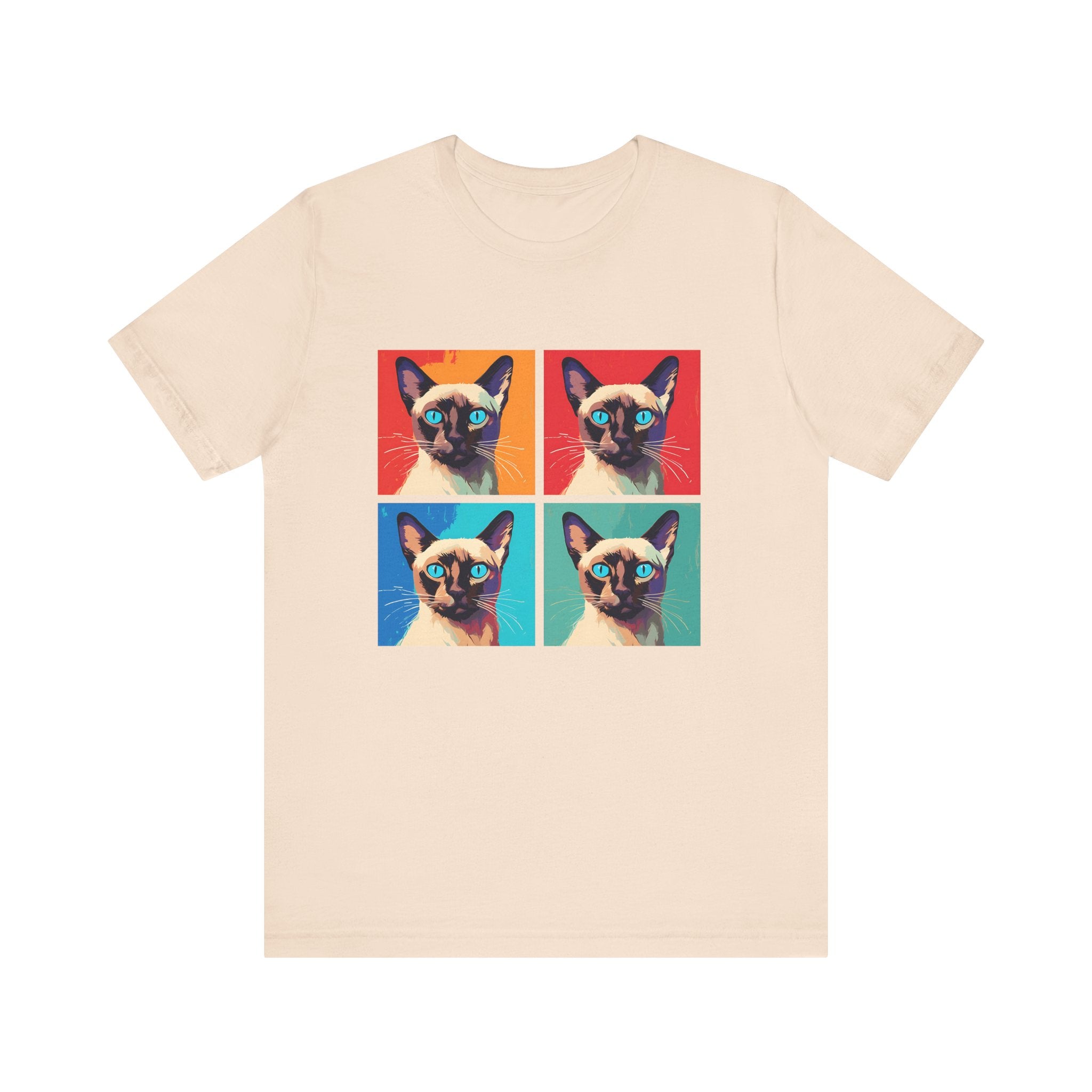Colorful Siamese Cat Tee, Fun Graphic T-Shirt, Cat Lover Gift, Pop Art Style, Unique Animal Shirt, Casual Wear, Birthday Present