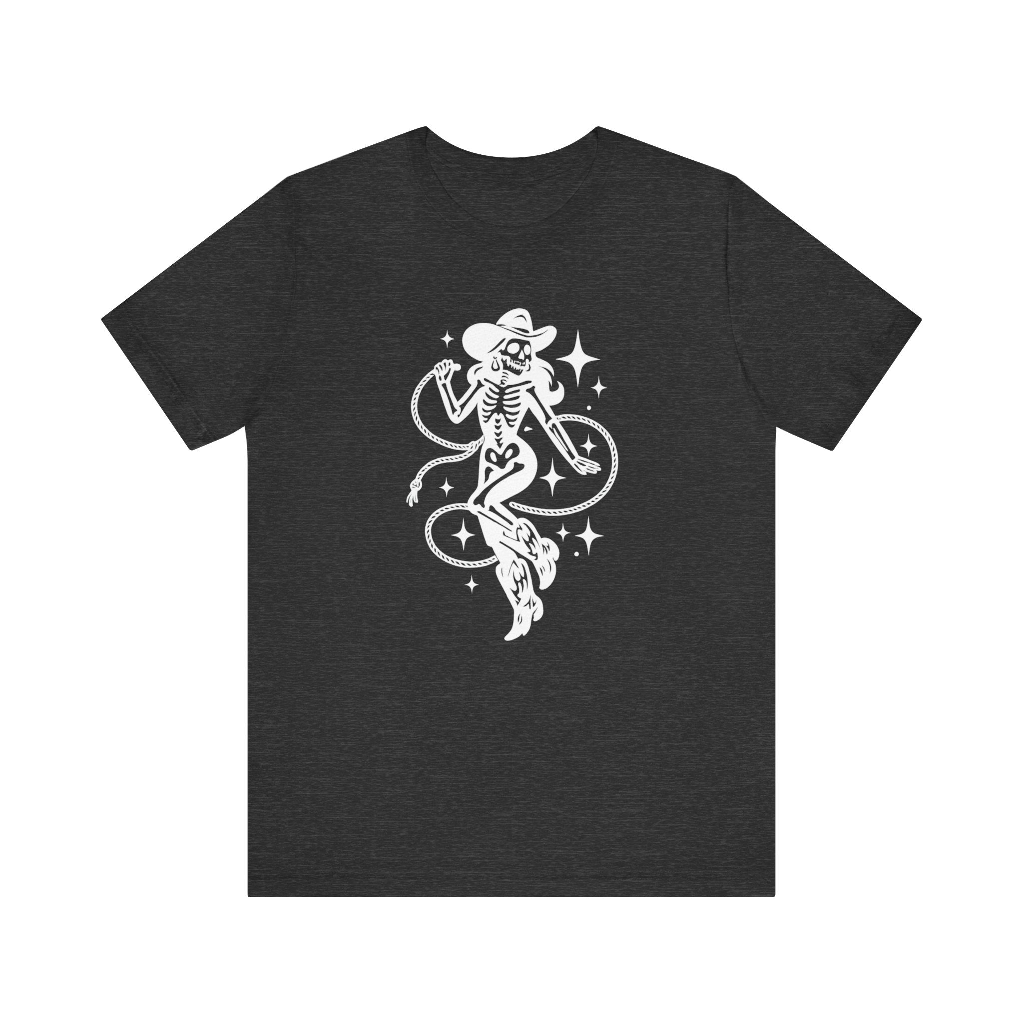 Western Outlaw Skeleton Tee — Coiled Rope & Star Graphic