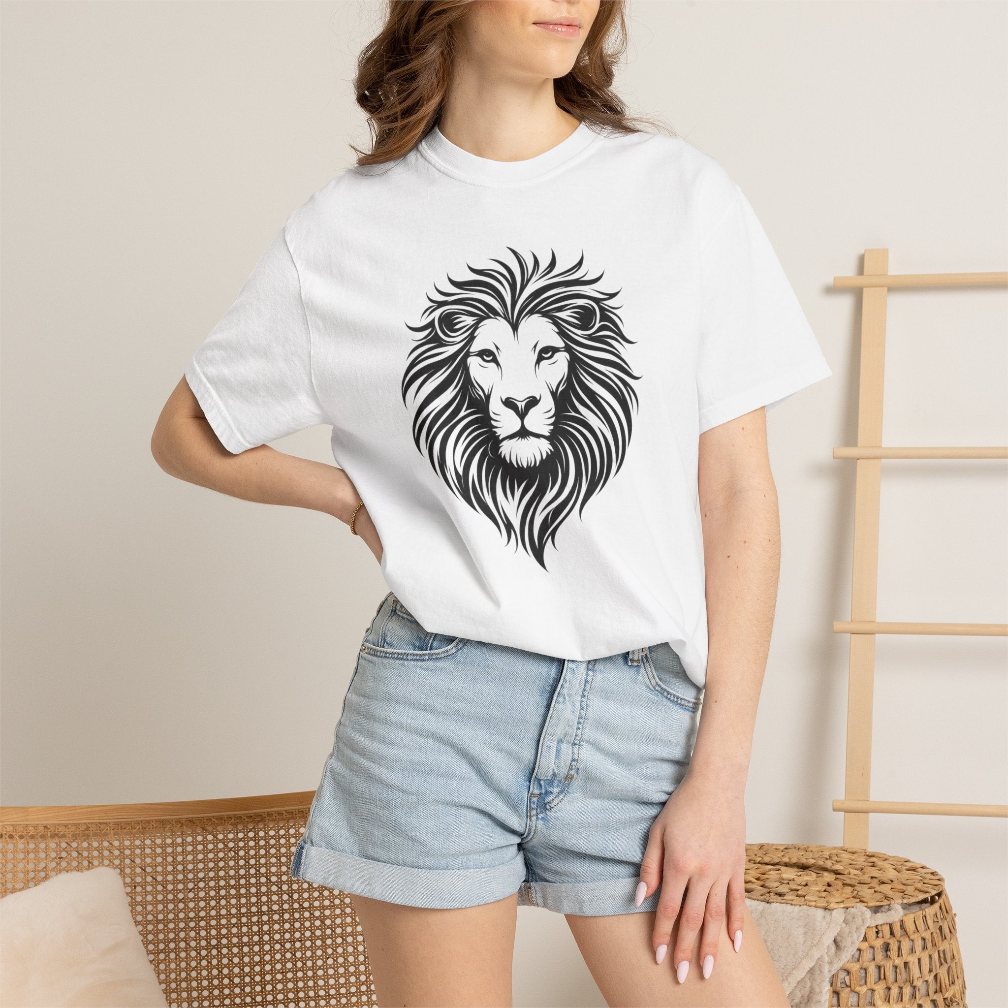 Lion Head Graphic T-Shirt — Bold Tribal Mane Tee for Men & Women