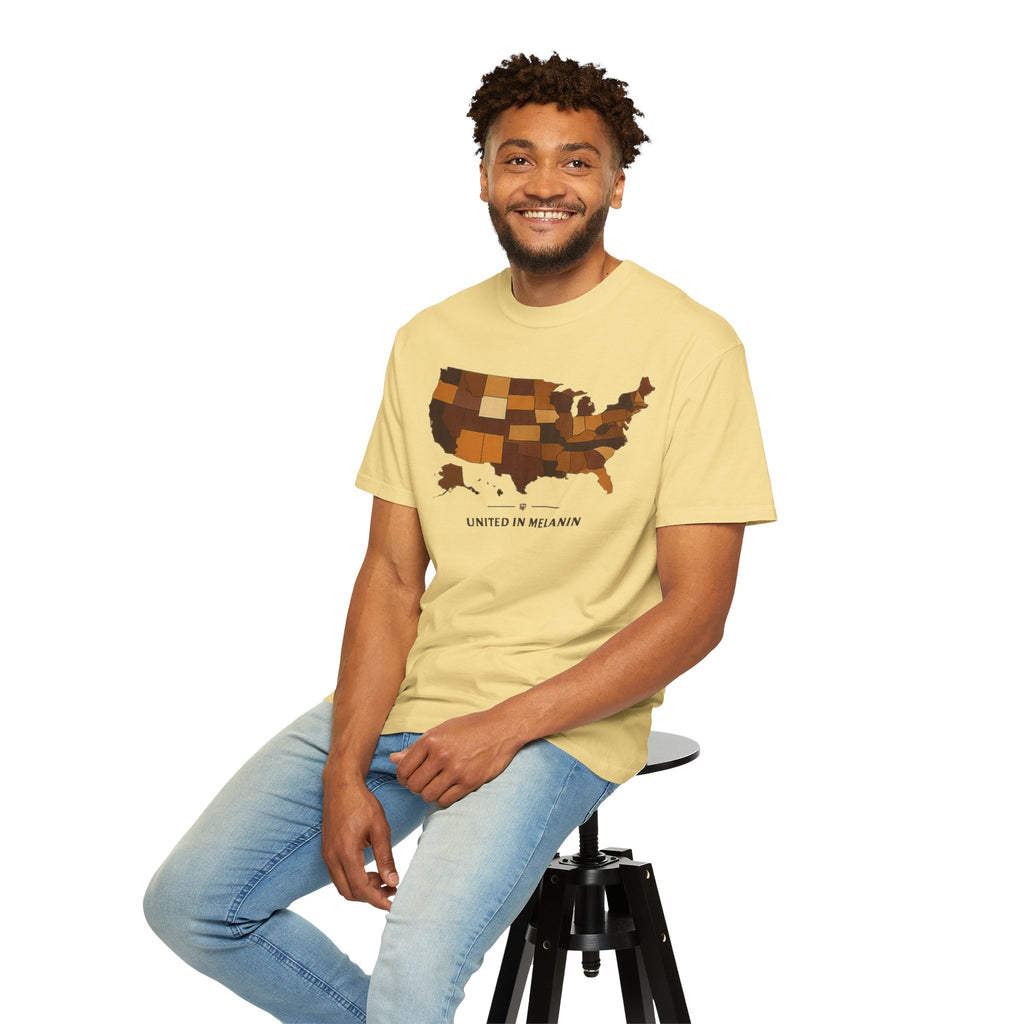 United in Melanin T-Shirt — Brown Shades USA Map Pride Tee