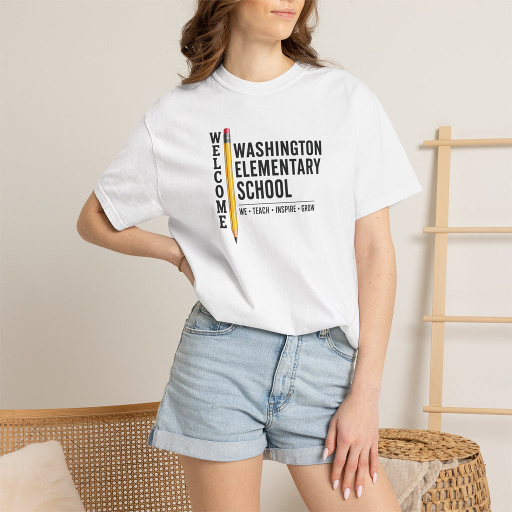 Washington Elementary School Welcome T-Shirt — 'Welcome' Pencil Design